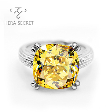 Factory supply yellow gemstone ring engagement wedding party jewelry luxury jewelry gifts